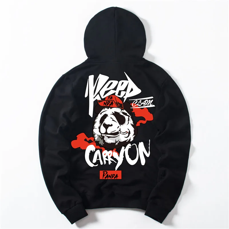 

Hip Hop Hoodie Pullover Men Sweatshirt Panda Cartoon winter warm Hoodies Fashion Trend Street Hoodie Streetwear cool men