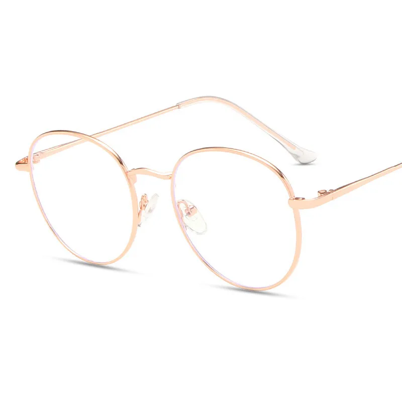 

New Retro Trend Glasses Frame Anti-Blue Light Round Frame Flat Mirror Fashion Metal Glasses Frame 9008