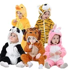 Новинка, детские комбинезоны, Одежда для новорожденных с пандой, зимний комбинезон для маленьких мальчиков и девочек, комплекты для малышей, пижамы с животными