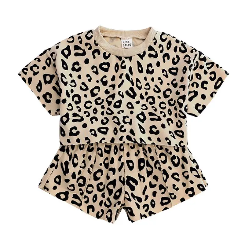 Комплекты одежды для маленьких девочек Летняя футболка с короткими рукавами и