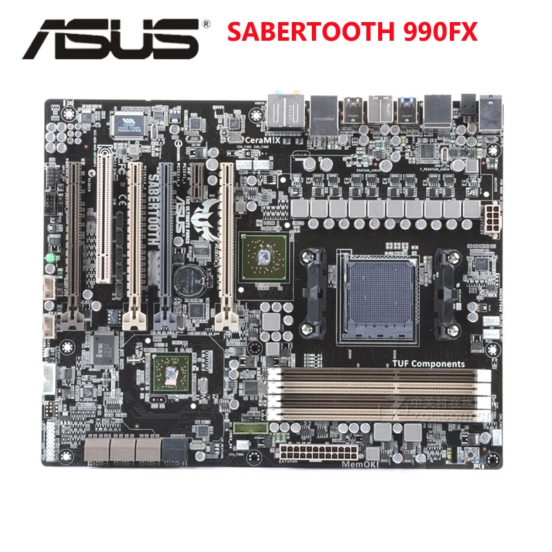 ASUS SABERTOOTH 990FX материнская плата по стандарту ATX 990 FX системная Socket AM3 + DDR3 для AMD 32 Гб