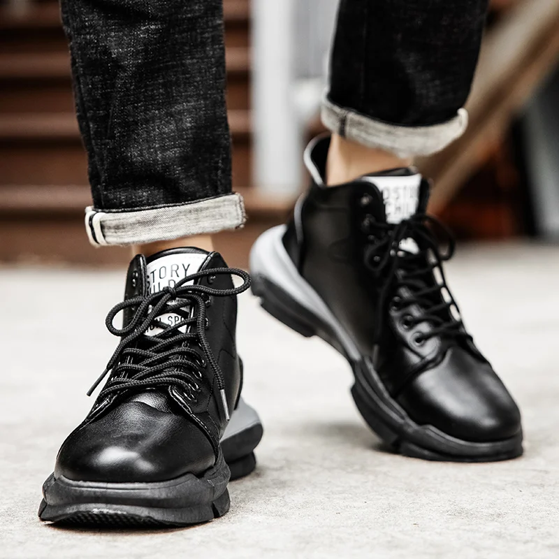 Sapato Masculino Casual Stylish Shoes Hightop Sneakers Zapatillas Casual For Men Zapatos Informales De Hombre Mens Leather