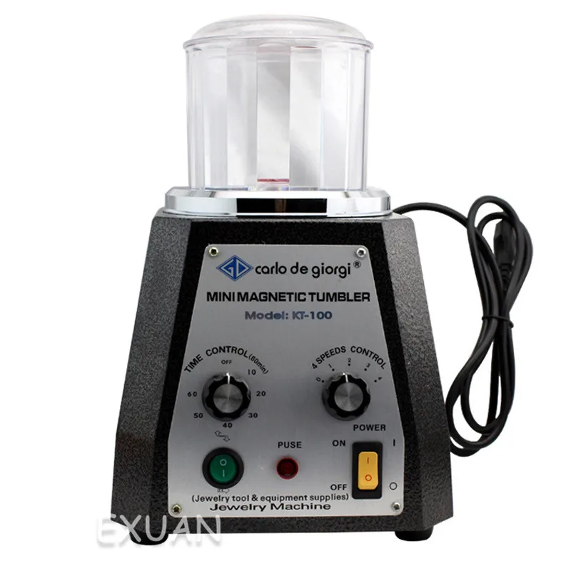 KT100 Magnetic Tumbler Polishing Machine Mini Magnetic Jewelry Polishing Machine Jewelry Tools Magnetic Polishing Machine