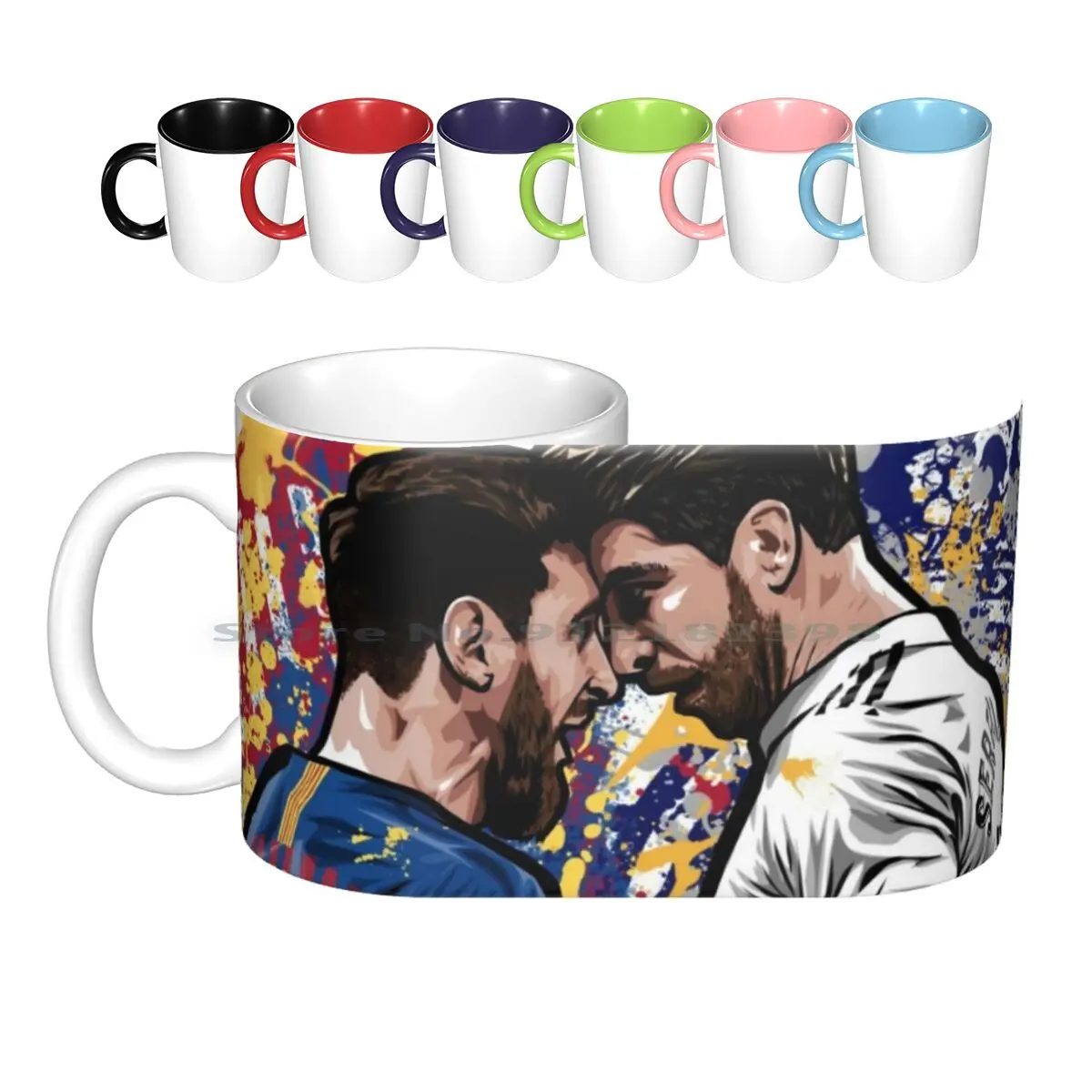 

Керамические кружки El Clasico De: V, кофейные чашки, Кружка для молока и чая, кружка для футбола Мадрид, для соревнований по футболу, креативный тр...