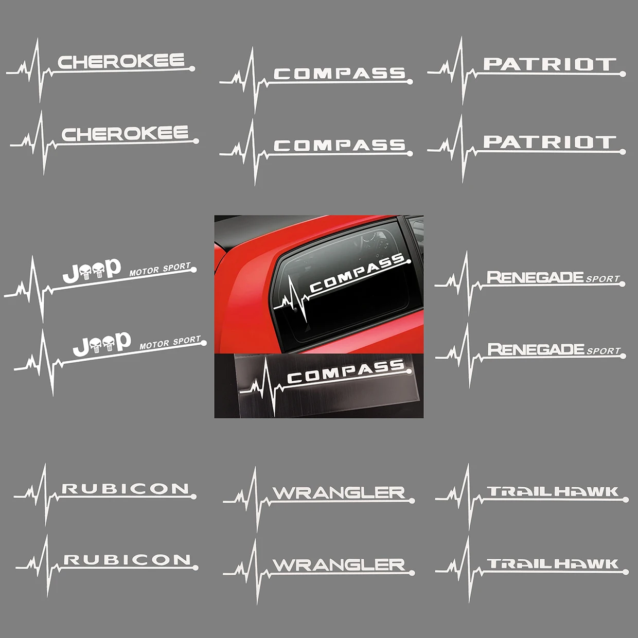 2 шт. автомобиль наклейка для боди арта боковое окно Jeep Renegade Wrangler JK TJ Rubicon Cherokee Patriot