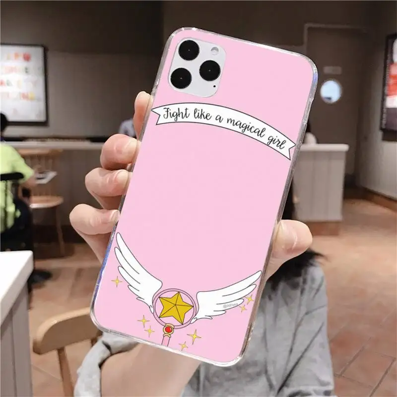 

CUTEWANAN Sakura Card Captor Sailor Moon Luxury Phone Case for iPhone 11 pro XS MAX 8 7 6 6S Plus X 5S SE 2020 XR cover