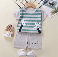 korea brand designer childrens set pure cotton baby short sleeve 2pcs clothes boy clothing set baby toddler clothing boy suit