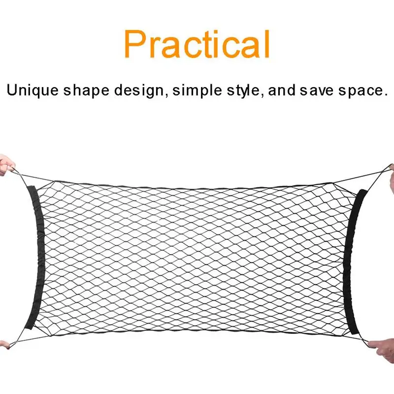 

Car Auto Trunk Rear Cargo Organizer Storage Mesh Net Holder with 4 Hooks Durable Car Styling Accessories Elastic Hammock