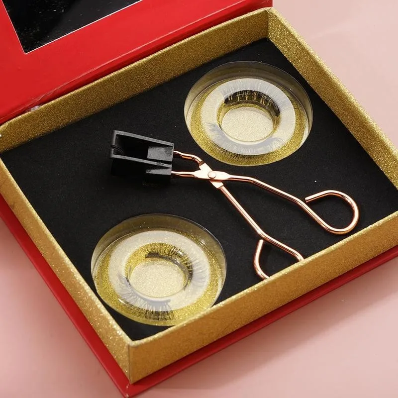 

Magnetic False Eyelash Kit Reusable False Lashes No Glue 2 Pairs Eyelashes With Magnetic Eyelash Curler Eyes Makeup Tool