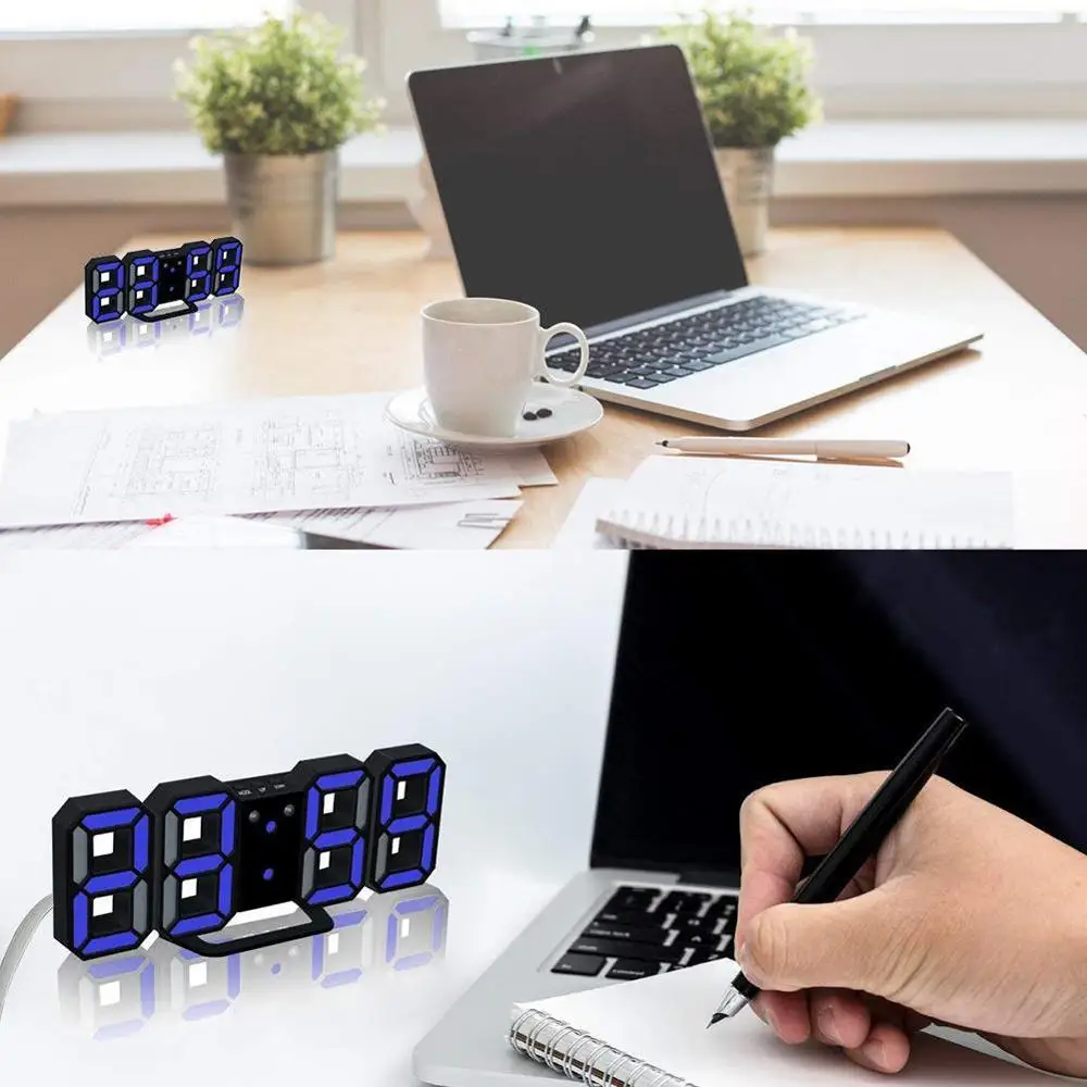 

Smart 3d Digital Clock Alarm Clock Digital Wall Clock Clock Large Gift LED Clock Electronic Alarm Temperature Clock W6R6