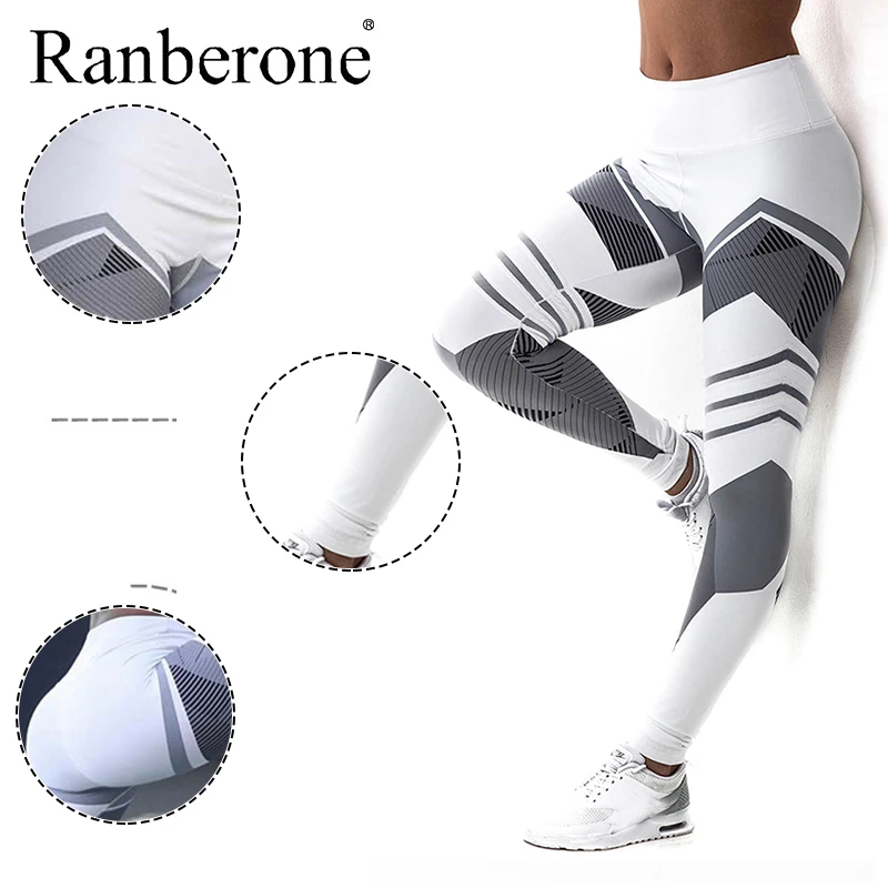 Yoga Women Quick Dry Sport Fitness Leggins Geometric Printed Sports Pants Slim Tights Trousers High Waist Gym Sweatpants