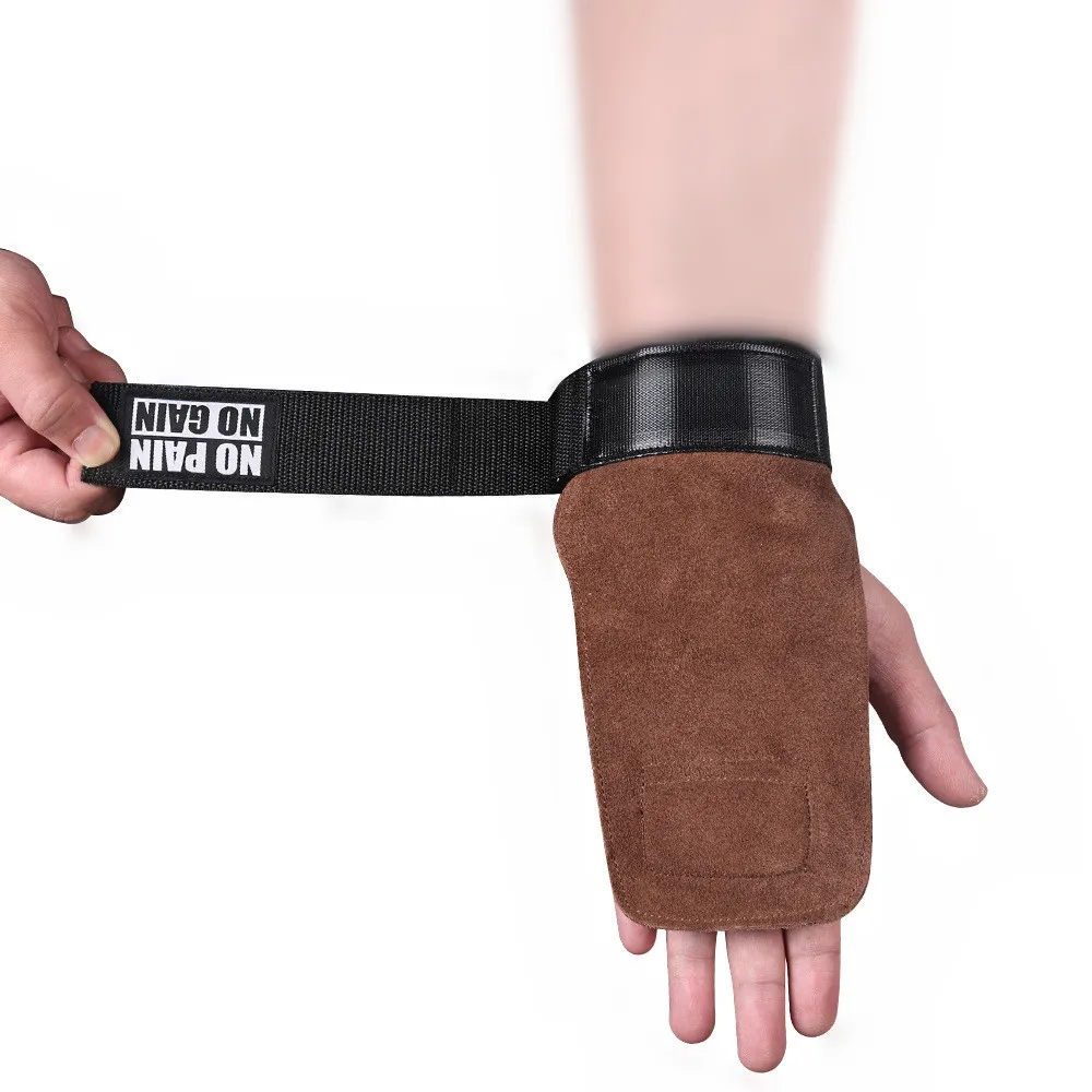 Кожаные перчатки для спортзала подтягивания кроссфит ручки противоскользящие