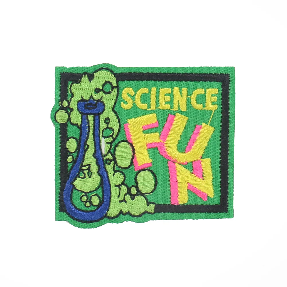 2PCS Science Fun Patch Chemistry Experiment Clothes Stickers Embroidery Applique Scientist Fabric Badge Iron on Patches | Дом и сад