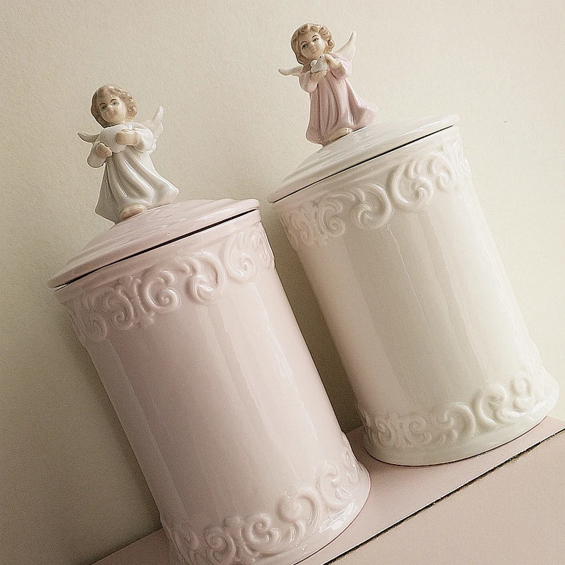 

Customized European Pet Cinerary Jar Angel Cartoon Cute Jar Sealed Moisture-proof Memorial Altar Cat Dog Died Cinerary Casket