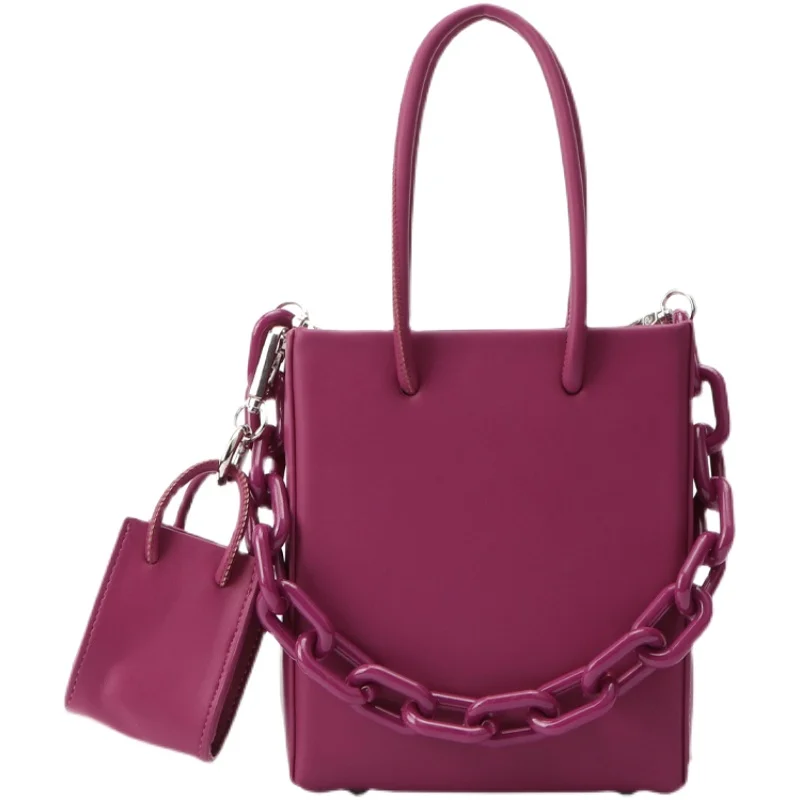 

[BXX] Vintage PU Leather Acrylic Chain Bags For Women 2021 Fashion Branded Crossbody Shoulder Bag Lady Trend Handbags HQ613