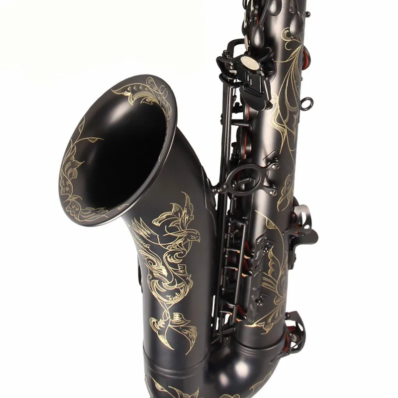 MARGEWATE Eb Tune Alto саксофон музыкальный инструмент уникальный латунный черный никель покрытый слоем металла Саксофон Новое поступление E плоский Sax с чехлом