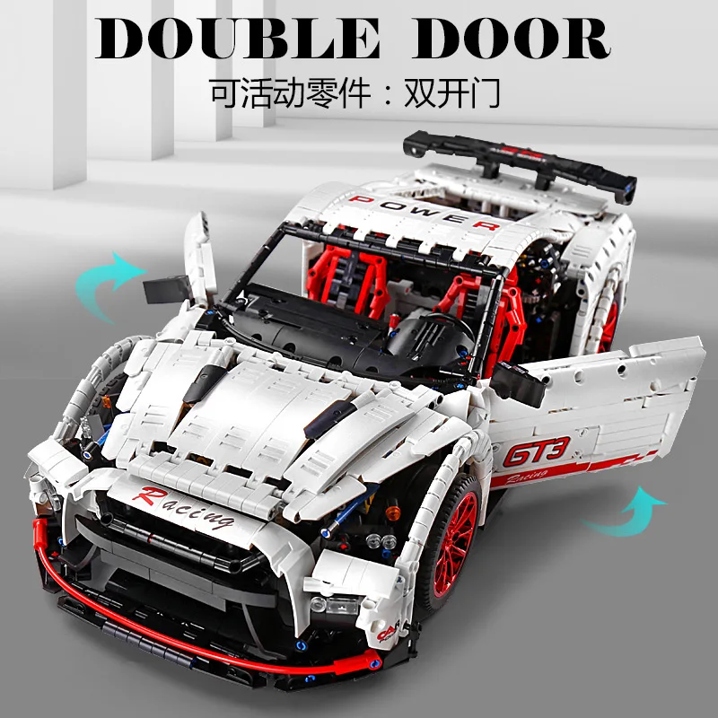 

DHL Mould King 13172 3358 шт., Nismo Nissan GTR GT3, модель скоростного гоночного спортивного автомобиля, строительные блоки, детские игрушки