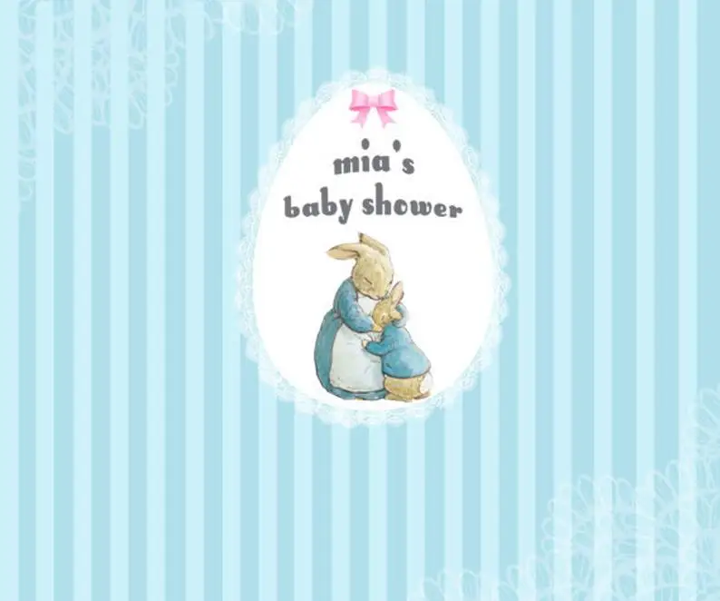 

custom blue stripe baby shower photo background photography backdrops quality vinyl