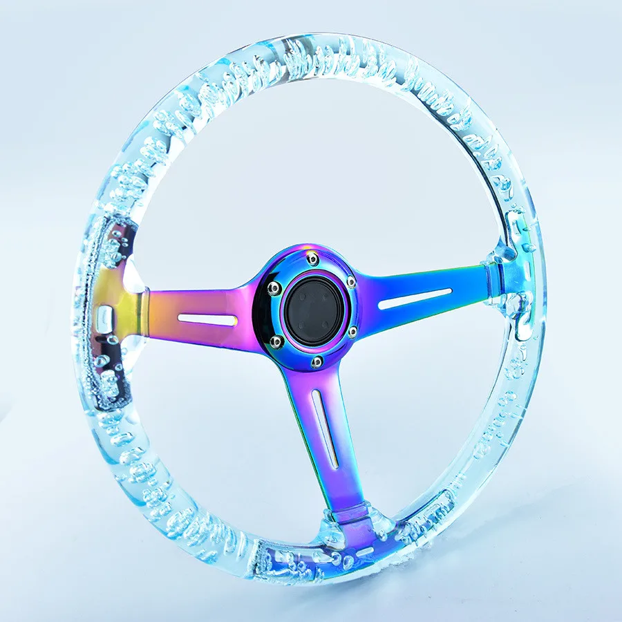 

Car modified luminous crystal steering wheel personality transparent bubble Luminous Acrylic steering wheel