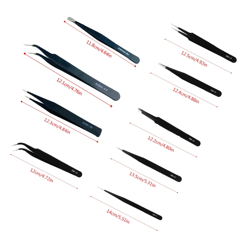 Compatible with ESD Series Stainless Steel Tweezers Slender Tip Without Crimping and Hardening Tweezer Tools | Инструменты