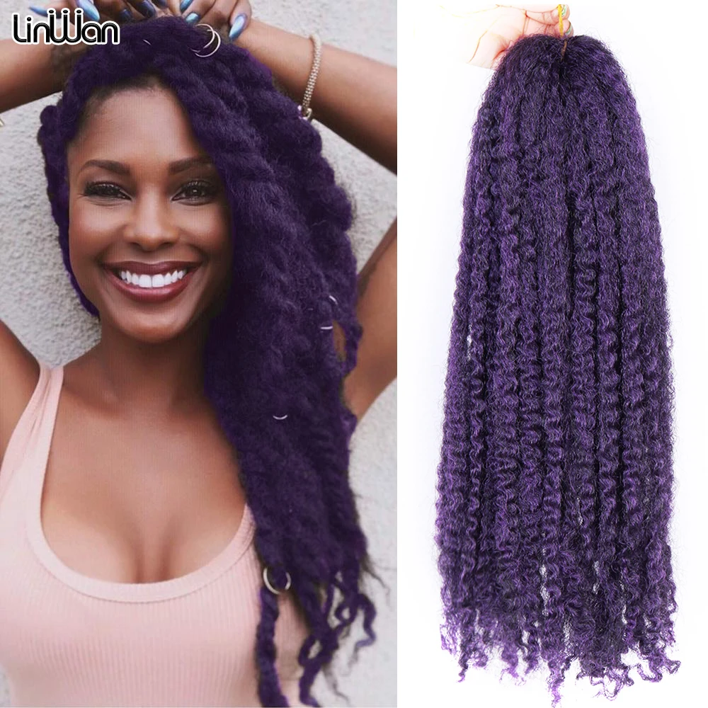 

Длинные косички Marley, Синтетические афро кудрявые твист-волосы, синтетические крючком, искусственные волосы для женщин, высокотемпературно...