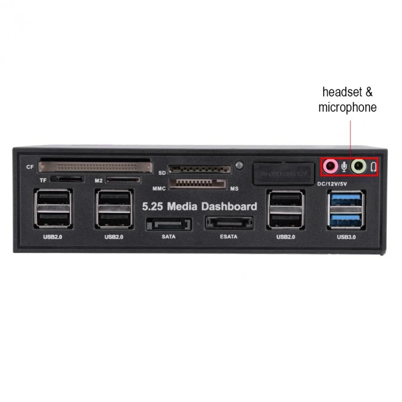 5,25 дюймовый Usb 3,0 на передней панели ПК Usb 3,0/2,0 концентратор E-Sata аудио мульти-кардридер для компьютера чехол для оптических дисков