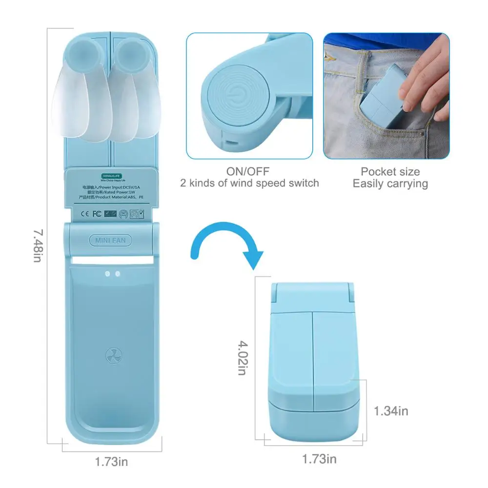 

Mini USB Portable Fan Rechargeable USB Small Fans handheld Air Cooler Conditioner