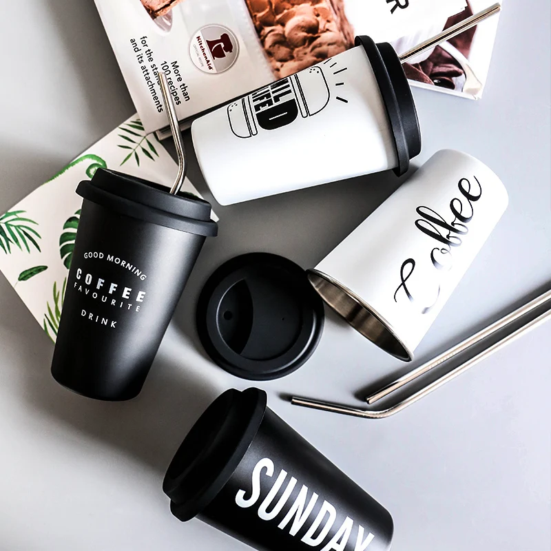 Черный белый цвет Нержавеющая сталь силиконовые кружки ручной Кубок Thermol с