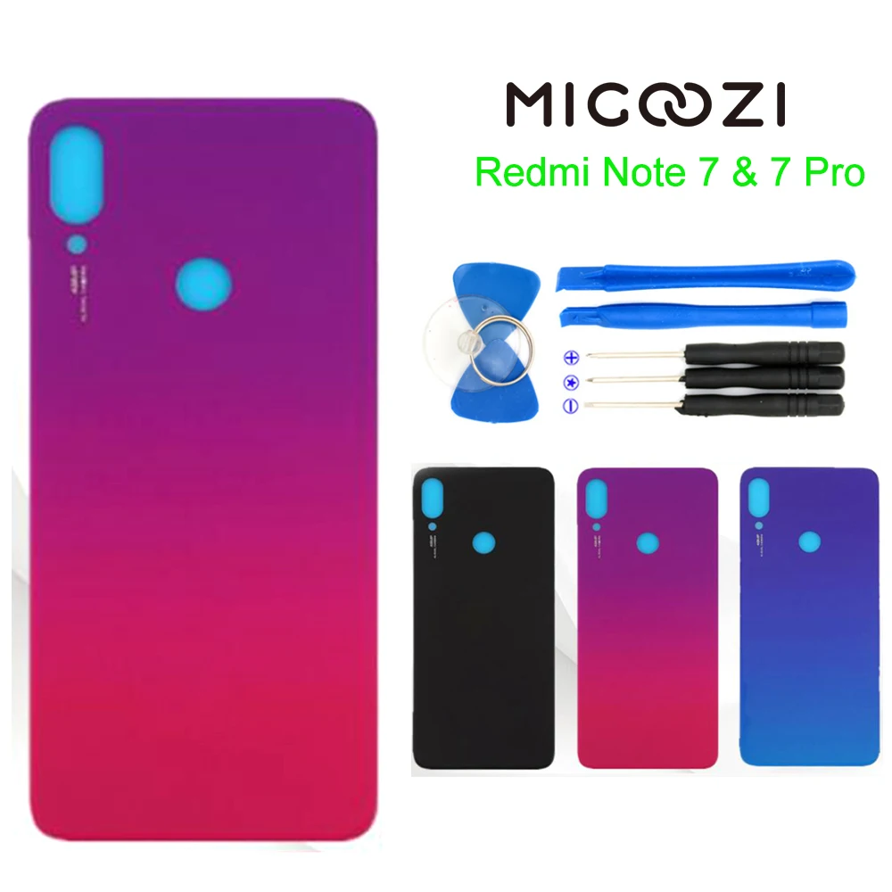 Для Xiaomi Redmi Note 7 Pro задняя крышка батарейного отсека дверь части для стеклянный