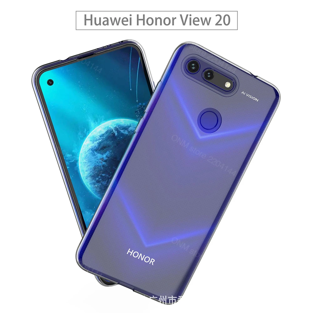 Case For Huawei Honor View 20 TPU Silicon Clear Fitted Bumper Soft Case for  Huawei Honor View 20 Transparent Back Cover  V20