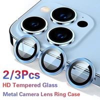 metal ring camera protector on the for iphone 13 12 pro max mini color camera lens glass on for iphone 11 pro max back lens film