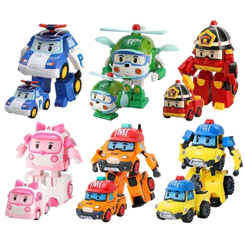 

1 Pcs Poli Car Kids Robot Toy Transform Vehicle Cartoon Anime Action Figure Toys for Children Gift Juguetes