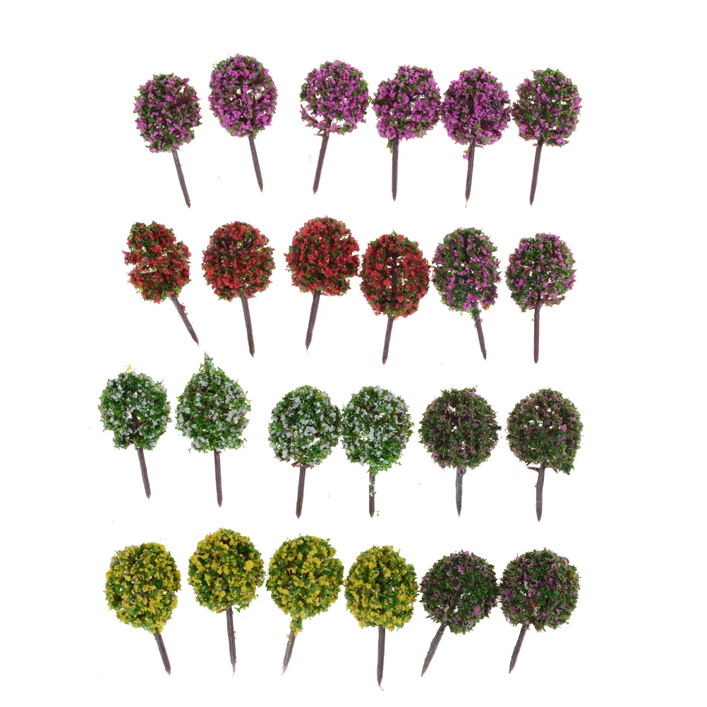 

5pcs cute Plastic Miniature Flower Tree Plants Fairy Garden Decoration doll Craft Model random color