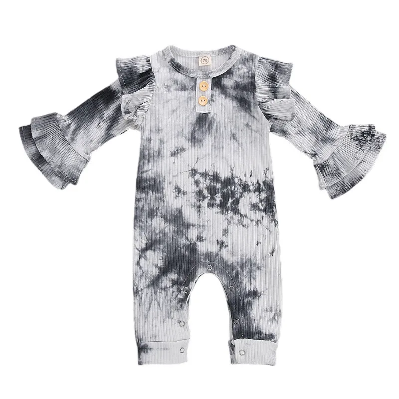 

Детский комбинезон с цветочным принтом, с круглым вырезом