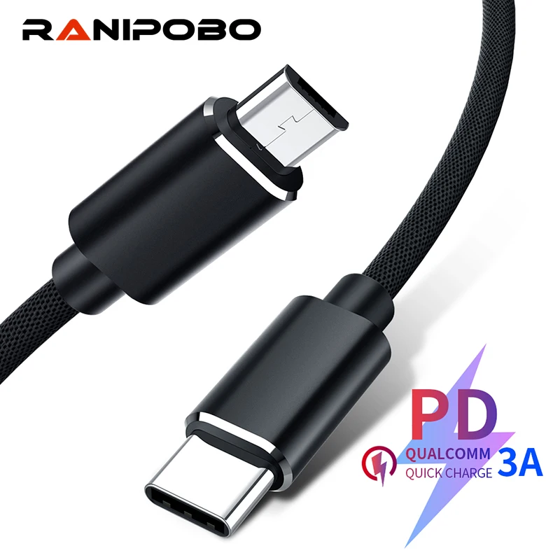 Кабель для зарядки K·STUCNE Micro USB Type C 3A нейлон 1 м|Кабели мобильных телефонов| |