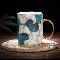 creative retro classic italian mug frosted ceramic coffee cup double tea cup environmental protection western tea cup