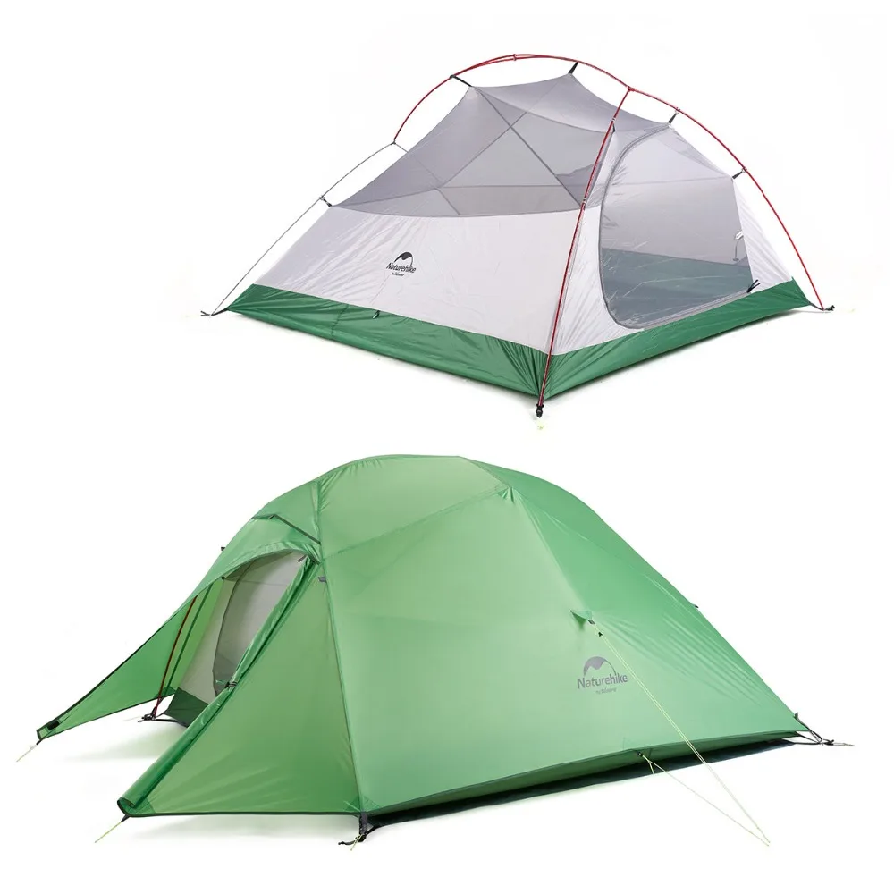 Verkauf Naturehike VERBESSERTE 3 Person Wolke Up Zelt Doppel-schicht Camping Wandern Zelt Leichte