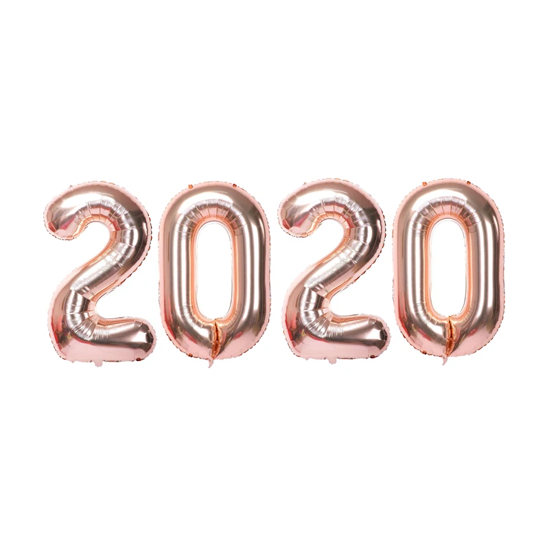 ZLJQ Happy Новый год 2020 шара с цифрой 18 дюймов дизайнерским узором в виде звезд Шар 32