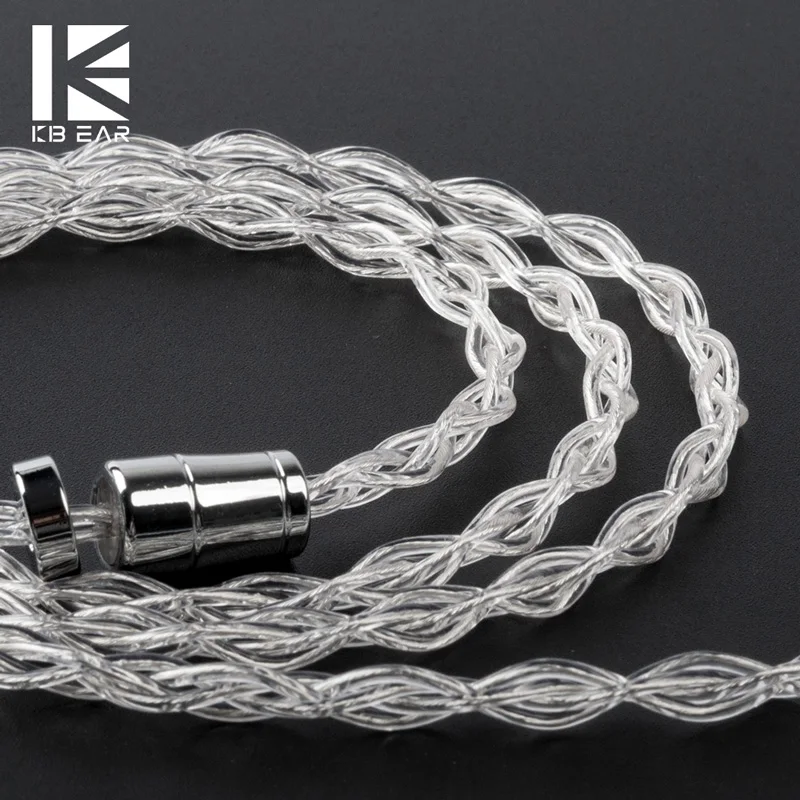 KBEAR limpid 4 ядра 4N 99.99% чистота Серебристые наушники кабель 3 5/2 5/4 мм MMCX/0 78 2Pin/QDC/TFZ для