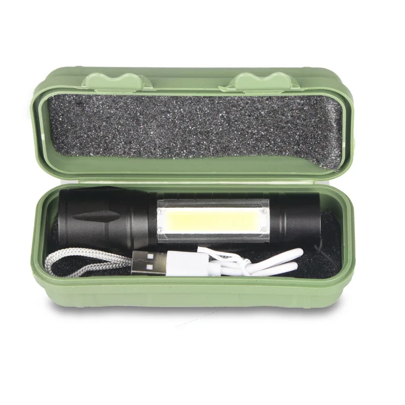 

LED Flashlight USB Multi-function Waterproof Zoom Dimming Powerful Flashlight for Outdoor Lighting Camping Fishing
