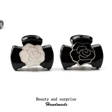 Pinzas para el pelo con flor de Rosa Negra para mujer, pasador para el pelo, horquilla, pinzas para el pelo de cangrejo, accesorios para el cabello, adorno para la cabeza (3)