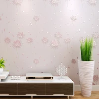 pastoral style dandelion flowers 3d embossed non woven wallpaper rolls for girls bedroom living room wall decor papel de parede