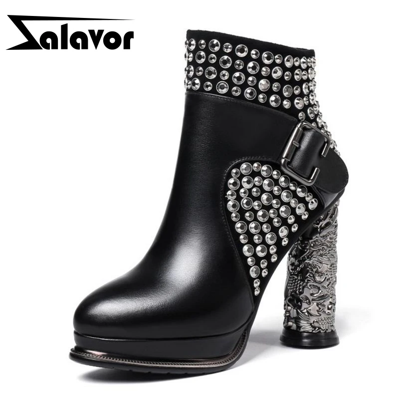 ZALAVOR/женские ботильоны обувь из натуральной кожи женская теплая на меху ботинки