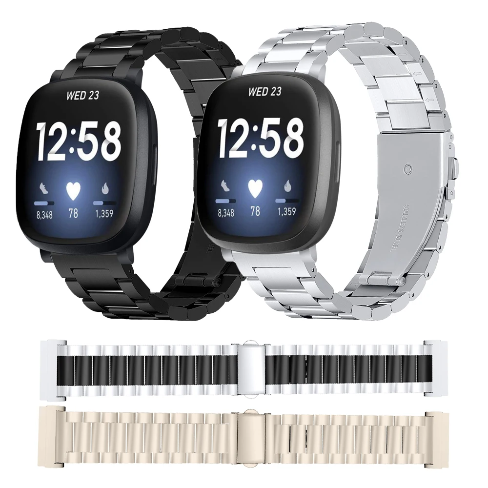 

Staineless steel Strap for Fitbit Versa 3 Band Metal Bracelet belt Women Men Watchband for Fitbit Sense Versa3 Wristband Band
