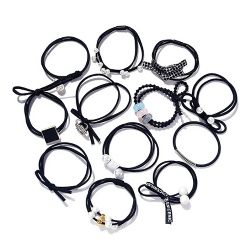 Высокоэластичные резинки для волос элегантные жемчужные декоративные кольца