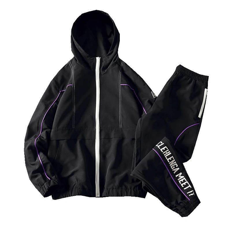 

Men's Tracksuit Man Two Piece Set Sweatsuit 2021 New Overalls Leisure Suit Hooded Jackets +Harem Pants Casual Mens Set Clothing