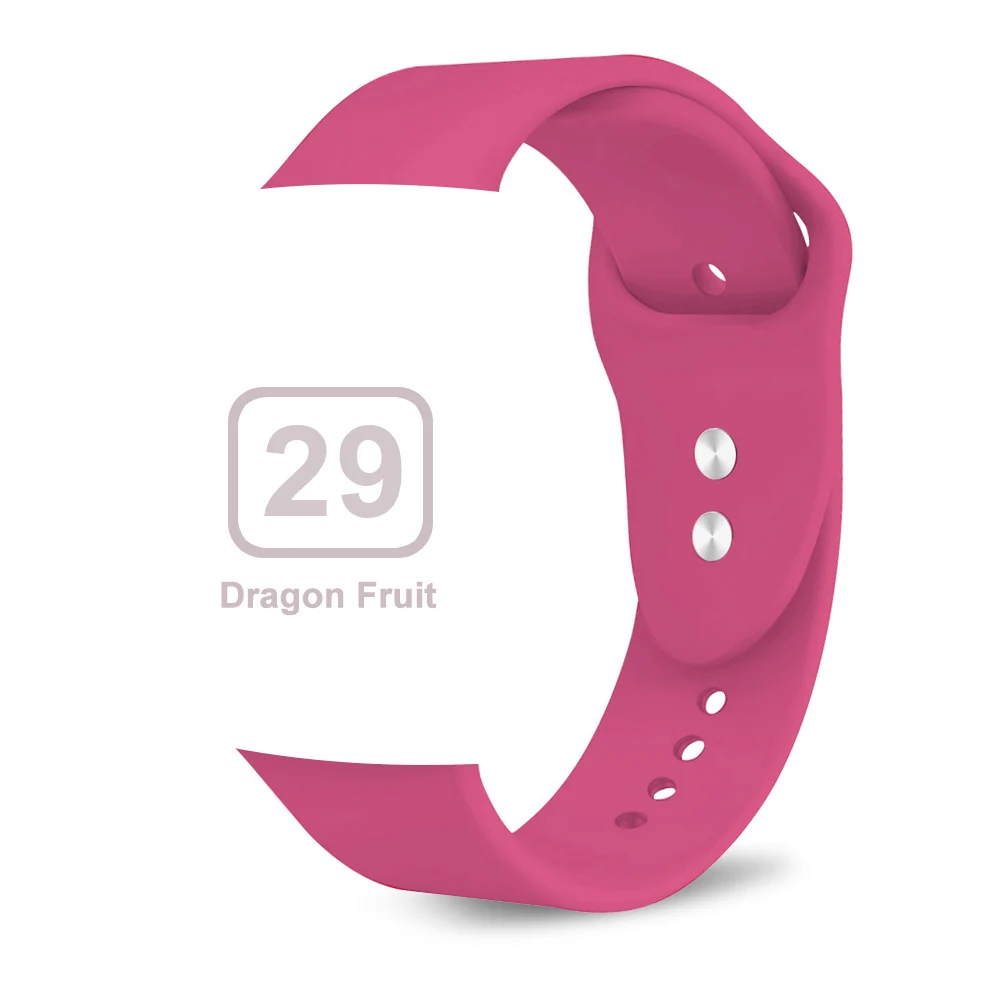 Мягкий силиконовый сменный спортивный ремешок для 38 мм Apple Watch Series1 2 3 4 5 42 мм наручный браслет ремешок для iWatch Sports Edition - Цвет ремешка: Dragon fruit
