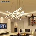 Omicron современный Led белый подвесной светильник черный металлический корпус минимализм длинная полоса лампа украшение подвесные светильники для Кабинета