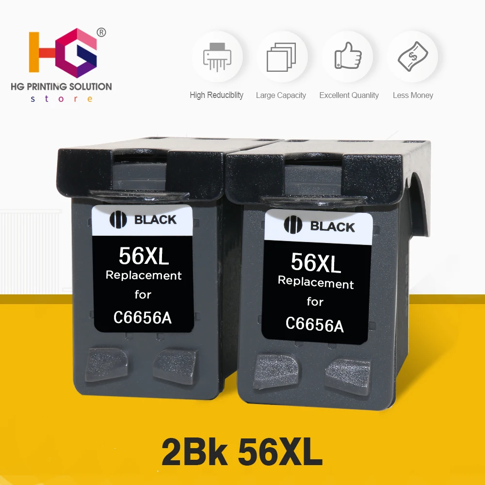 QSYRAINBOW 2 шт. Совместимый картридж для чернил замена HP56XL PSC 4200 1110 1210 1215 1219 1340 1350 2210