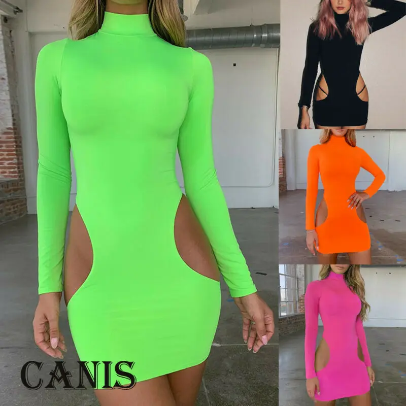 Женское летнее облегающее платье с длинным рукавом сексуальные вечерние